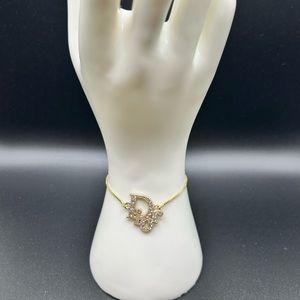 Sterling silver gold plated bracelet with charm